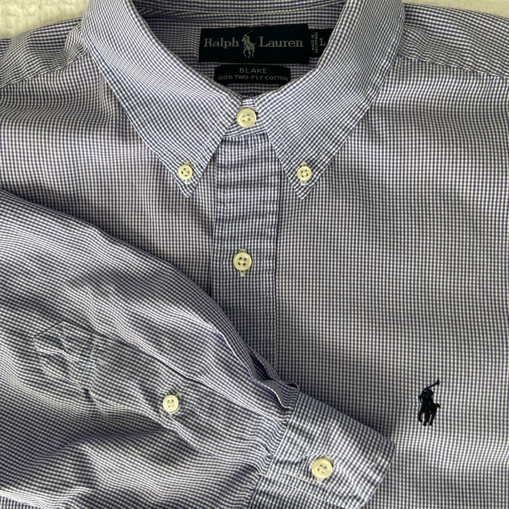 Ralph Lauren Purple Gingham Blake Dress Shirt